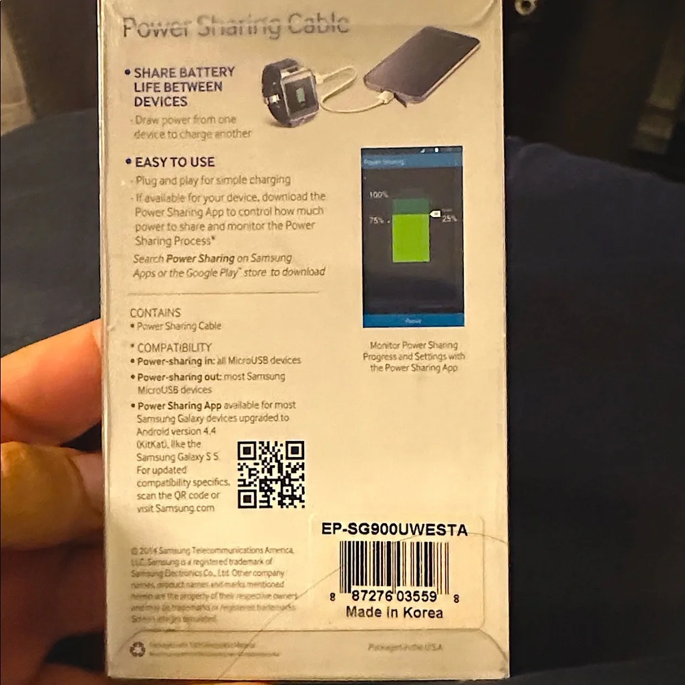 Samsung White Power Sharing Cable